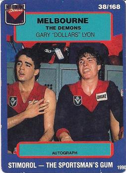 1990 AFL Scanlens Stimorol #38 Garry Lyon Front